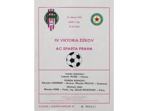 Program FK Viktoria Žižkov v. AC Sparta Praha ,1995