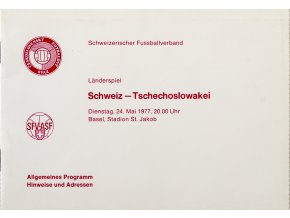 Oficální program Schwetz v.Tsechochoslovakei, 1977 (1)