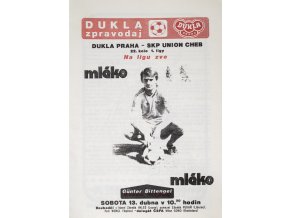 Dukla ZPRAVODAJ, FC Dukla Praha v. SKP Union Cheb, 1991