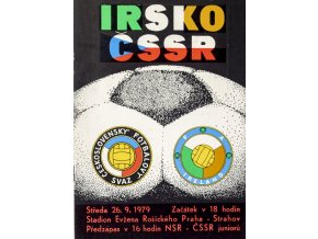 Program fotbal ČSSR vs. IRSKO, 1979