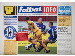 Program Fotbal Info, Olomouc vs. Slavia Praha IPS, 2003 velký formát