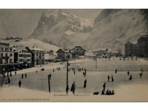 Dobová fotopohlednice, Kluziště v Zurichu (1)