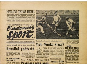 Noviny Československý sport,Vylosováni MS fotbal v Mexiku, 1986
