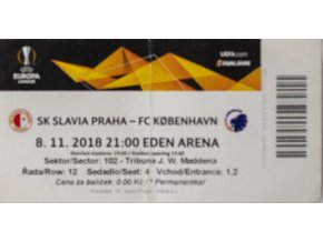 Vstupenka fotbal SK Slavia Prague vs. FC Kobenhavn, UEFA 2018 II
