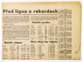 Noviny Československý sport, Před ligou o rekordech, 1988