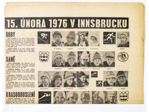 Noviny Československý sport, 15.února 1976 v Innsbrucku, fragment