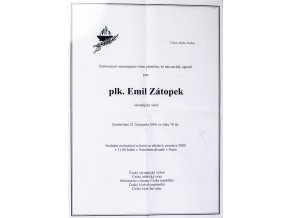 Parte plk. Emil Zátopek