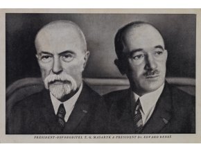 Pohlednice president osvoboditel TG Masaryka a president E. Beneš (1)