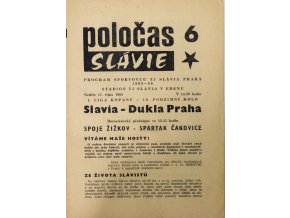 POLOČAS SLAVIA Praha vs. Dukla Praha, 1965