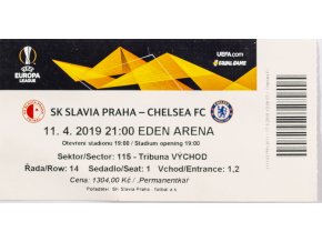 Vstupenka fotbal SK Slavia Praha v. Chelsea FC, 2019