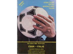 Program fotbal ČSSR vs. Itálie, 1989