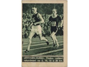 Kartička , Album sportovců, Lehtinen Nurmi, Finsko, 70