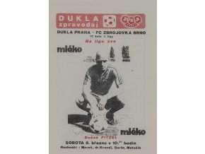 Dukla ZPRAVODAJ, FC Dukla Praha v. FC Zbrojovka Brno, 1991