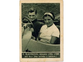 Kartička , Album sportovců, E. Slavíková č. 196 (1)