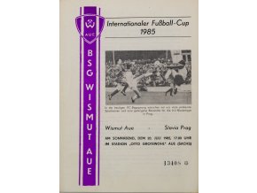 Program IFC, Wismut Aue v Slavia Prag, 1985 (1)