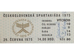 Vstupenka Spartakiáda 1975, 29.VI.12