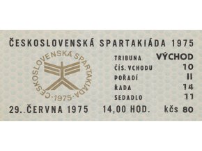 Vstupenka Spartakiáda 1975, 29.VI.11