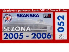 Parkovací karta VIP, HC Slavia Praha, sezona 20052006 (1)