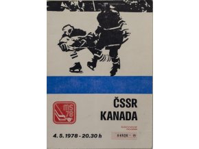 Program utkání ČSSR v. Kanada, MS 1978 Hokej
