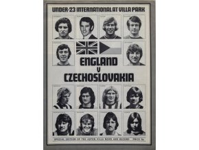 Program England v. Czechoslovakia, U23, 1973