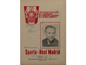 Program Sparta vs. Real Madrid, 1968 (1)