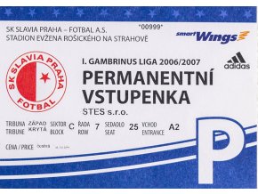 Permanentní vstupenka SK Slavia Praha, 20062007