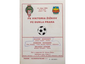 Program FK Viktoria Žižkov vs. Dukla Praha ,1993