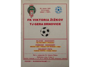 Program FK Viktoria Žižkov vs. FC Petra Drnovice, 1993