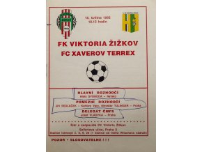 Program FK Viktoria Žižkov vs. FC Xaverov Terrex, 1993