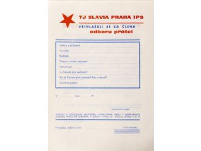 Přihláška do odboru přátel TJ Slavia Praha IPS (1)