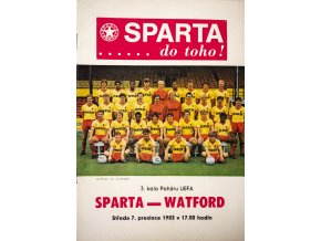 Program fotbal, Sparta ČKD Praha v. Watford, 1983 (1)