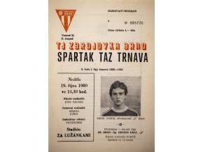 Program fotbal, Sparta ČKD Praha v. TAZ Trnava, 1980