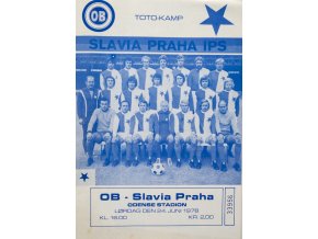 Program fotbal, OB Odense v. Slavia Praha, 1978 (1)