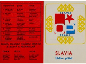 Členská legitimace Odbor přátel SLAVIA roku 1981 II (1)