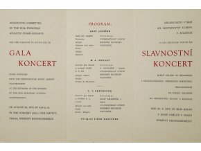 Pozvánka na slavnostní koncert ME Atletika, Praha, 1978