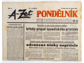 Noviny, A Zet Pondělník, č. 3, 1942 (II. vydání) (1)