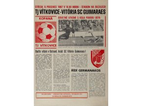 Program fotbal, TJ Vítkovice v. Vitória SC Guimaraes