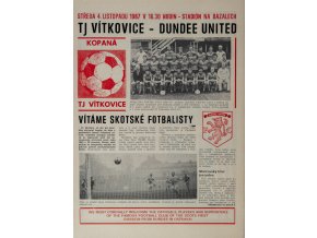 Program fotbal, TJ Vítkovice v. Dundee United, 1987