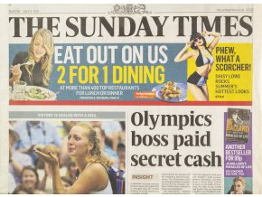 Noviny, The Sundey Times, vítězství Kvitové, Wimbledon, 2011