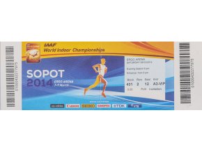 Vstupenka LAAF, World indoor Championschips, Sopoty, 2014 (1)