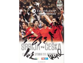 Official Program Davis Cup, Serbia v. Češka, autogramy hráčů, 2010