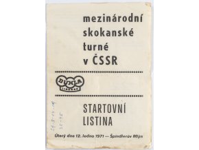 Program a akreditace, Skokanské turné, ČSSR, 1971