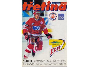 Program Třetina, HC Slavia Praha v. Vsetín, hokej, 19992000