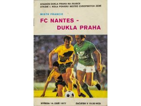 Program FC Nantes v. Dukla Praha PMEZ 1977