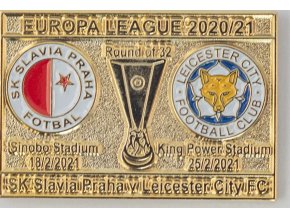 Odznak smalt Europa League 202021,Slavia v. Leicester, R32, gold