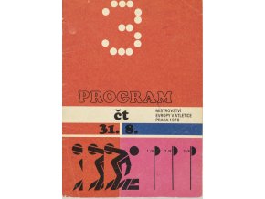 Program, ME Atletika, Praha, ČT. 31.8. 1978