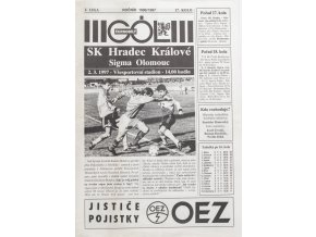 Program Černobílý gól, Sk Hradec Králové v. Sigma Olomouc, 1997