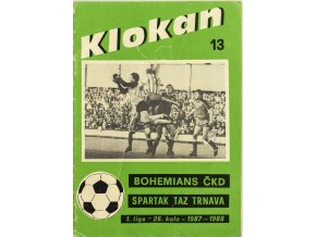 Program Klokan, S Bohemians vs. Spartak TAZ Trnava, 198788