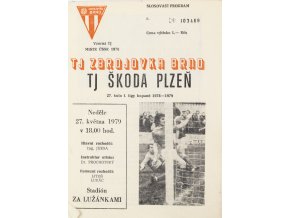 Program Zbrojovka Brno v. TJ Škoda Plzeň, 1979