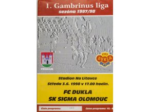 Program, FC Dukla v. Sk Sigma Olomouc, 1998